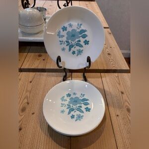 Retired Corell Pioneer Woman Appetizer Plate Evie Teal Flower Floral 6.75”NWOB